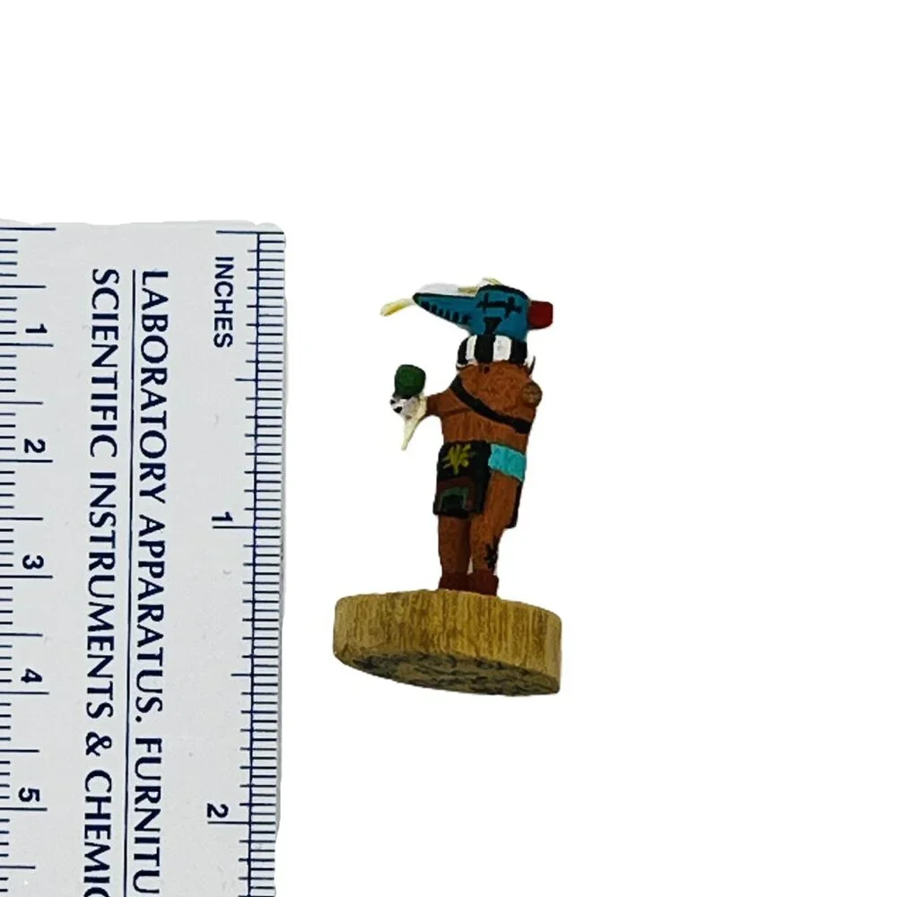 Handmade Miniature 1.5" (app.) Kachina Doll - "Long Horned" (Slight Damage) - Picture 2 of 8